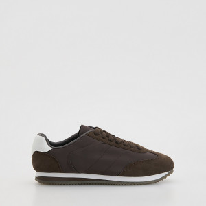 Sneakersy z łączonych materiałów - 35 - ciemnobrązowy - damska - Reserved - 765ID-89X
