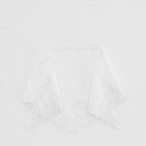 Szydełkowana trójkątna bandana - ONE SIZE - złamana biel - dziewczynki - Reserved - 766GT-01X