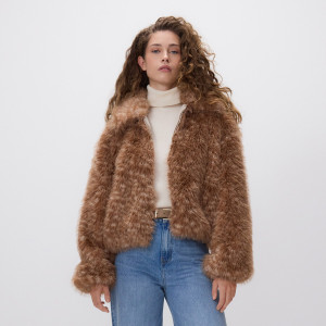 Kurtka z imitacji futra - XXL - wielobarwny - damska - Reserved - 771HD-MLC