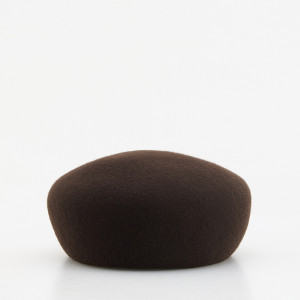 Wełniany beret - M - ciemnobrązowy - damska - Reserved - 774CO-89X