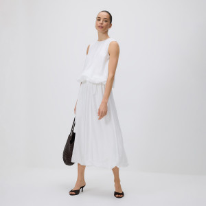 Spódnica z lyocellem - L - złamana biel - damska - Reserved - 774KB-01X