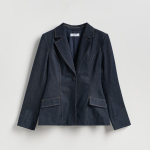Jeansowa marynarka - S - granatowy - damska - Reserved - 775HN-59J