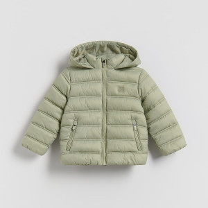 Pikowana kurtka z kapturem - 104 (3-4 lata) - jasnozielony - chłopcy - Reserved - 777HF-07X