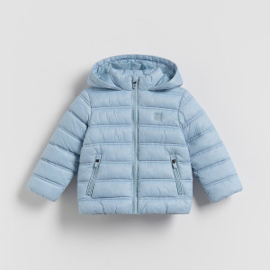 Pikowana kurtka z kapturem - 80 (9-12 m.) - jasnoniebieski - chłopcy - Reserved - 777HF-50X