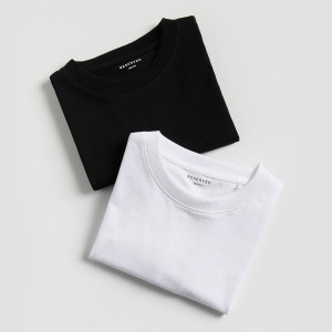 Bawełniany t-shirt basic 2 pack - 116 (5-6 lat) - biały - chłopcy - Reserved - 778HE-00X