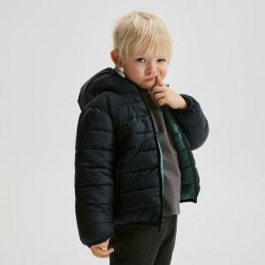 Dwustronna kurtka z kapturem - 104 (3-4 lata) - morski - chłopcy - Reserved - 778HF-67X