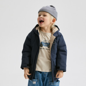 Kurtka z ociepleniem - 104 (3-4 lata) - granatowy - chłopcy - Reserved - 779HF-59X