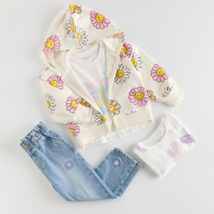 Jeansy z haftem SmileyWorld® - 80 (9-12 m.) - niebieski - dziewczynki - Reserved - 780CV-50J