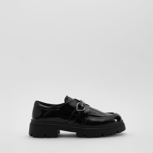 Loafersy z imitacji skóry - 31 - czarny - dziewczynki - Reserved - 780IE-99X