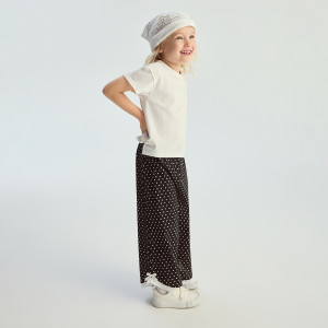 Spodnie wide leg w kropki - 98 (2-3 lata) - czarny - dziewczynki - Reserved - 780JZ-99X
