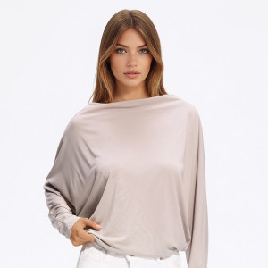 Bluzka z modalem - M - kremowy - damska - Reserved - 784KL-02X