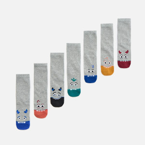 Skarpetki 7 pack - 28/30 - szary - chłopcy - Reserved - 786LF-85M