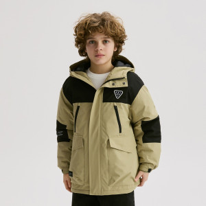 Lekka kurtka z kapturem - 116 (5-6 lat) - oliwkowy - chłopcy - Reserved - 790HF-81X