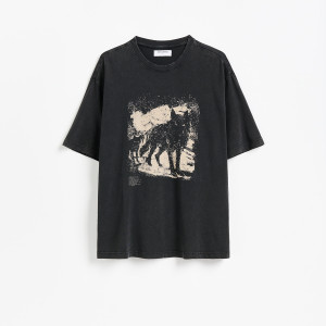 T-shirt boxy z nadrukiem - XXL - czarny - męska - Reserved - 793JM-99X