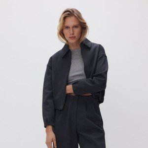 Rozpinana bluza - L - ciemnoszary - damska - Reserved - 795HS-90X