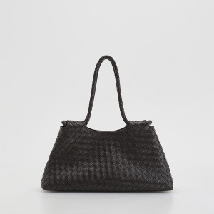 Pleciona torebka shopper - ONE SIZE - ciemnobrązowy - damska - Reserved - 797FC-89X