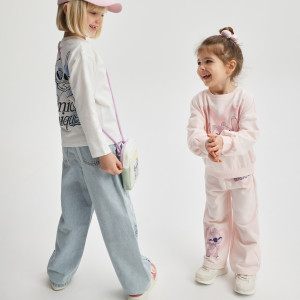 Spodnie dresowe Lilo i Stitch - 104 (3-4 lata) - pastelowy róż - dziewczynki - Reserved - 799HN-03X