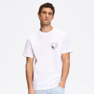 T-shirt z nadrukiem Kosycarz - XXL - złamana biel - męska - Reserved - 799JM-01X