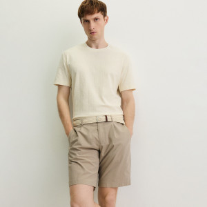 Szorty chino z paskiem - 29 - brązowy - męska - Reserved - 8009H-84M