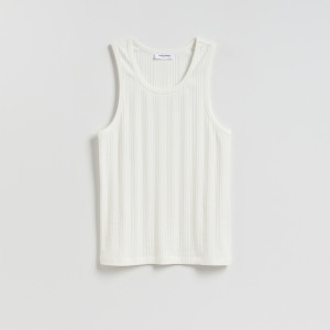 Strukturalny tank top - M - wielobarwny - męska - Reserved - 800JM-MLC