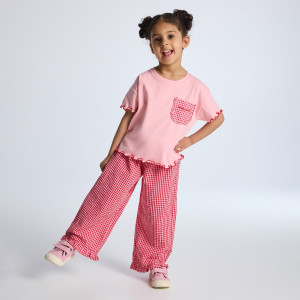 Luźne spodnie z wiskozą - 104 (3-4 lata) - różowy - dziewczynki - Reserved - 801JL-38X