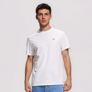 T-shirt regular z haftem - XL - złamana biel - męska - Reserved - 801JM-01X