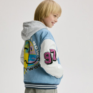 Jeansowa bomberka SmileyWorld® - 122 (6-7 lat) - niebieski - chłopcy - Reserved - 803HF-50J