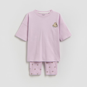 Dwuczęściowa piżama Pusheen - 146/152 (10-11 lat) - fioletowy - dziewczynki - Reserved - 803IR-48X