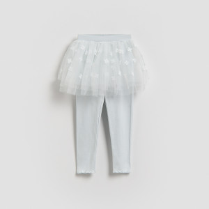 Legginsy ze spódnicą - 104 (3-4 lata) - jasnoniebieski - dziewczynki - Reserved - 804HN-05X