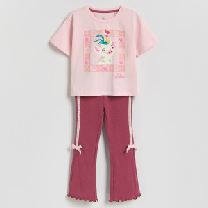 Komplet Vaiana - 80 (9-12 m.) - różowy - dziewczynki - Reserved - 806JL-30X
