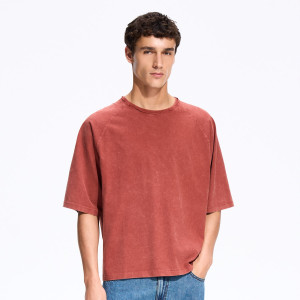 T-shirt regular fit - M - brązowy - męska - Reserved - 806JM-82X