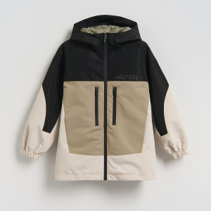 Kurtka z kapturem - 116 (5-6 lat) - oliwkowy - chłopcy - Reserved - 808HF-91X