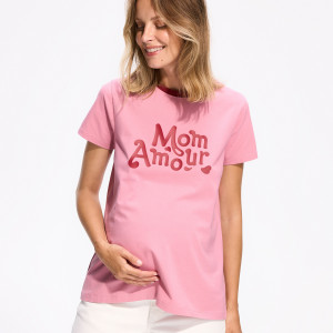 T-shirt z nadrukiem - XS - czerwony - damska - Reserved - 811KZ-33X