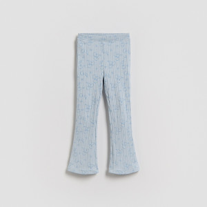 Prążkowane legginsy - 116 (5-6 lat) - jasnoniebieski - dziewczynki - Reserved - 812HN-05X