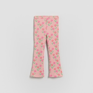 Prążkowane legginsy - 110 (4-5 lat) - różowy - dziewczynki - Reserved - 812HN-30X