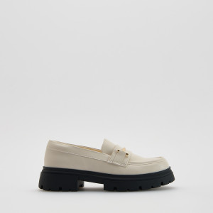 Loafersy z imitacji skóry - 31 - złamana biel - dziewczynki - Reserved - 812IS-01X