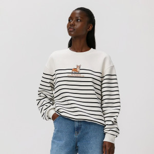 Bluza w paski z haftem - XS - wielobarwny - damska - Reserved - 813HS-MLC