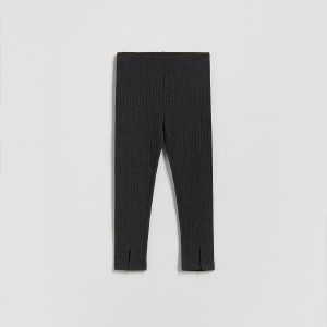 Legginsy z rozcięciami - 110 (4-5 lat) - ciemnoszary - dziewczynki - Reserved - 814HN-90M