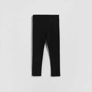 Legginsy z rozcięciami - 104 (3-4 lata) - czarny - dziewczynki - Reserved - 814HN-99X
