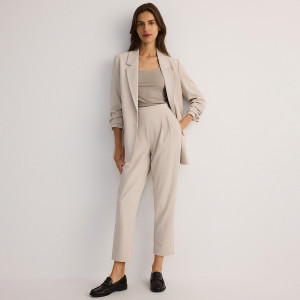 Spodnie jogger z zakładkami - XXL - beżowy - damska - Reserved - 8172B-08X