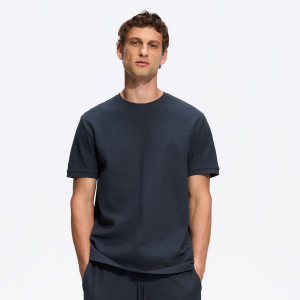 Strukturalny t-shirt regular - M - ciemnoszary - męska - Reserved - 817JM-90X