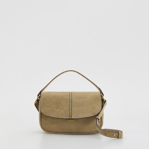 Torebka z imitacji zamszu - ONE SIZE - beżowy - damska - Reserved - 818FC-80X