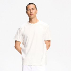 Gładki t-shirt comfort fit - S - złamana biel - męska - Reserved - 818KK-01X