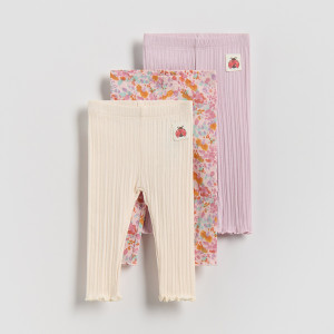Bawełniane legginsy 3 pack - 68 (3-6 m.) - wielobarwny - dziewczynki - Reserved - 820IM-MLC