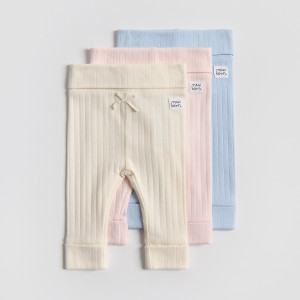 Prążkowane legginsy 3 pack - 62 (1-3 m.) - wielobarwny - dziewczynki - Reserved - 826IM-MLC