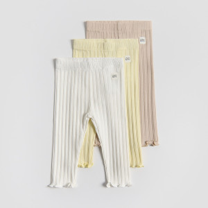 Prążkowane legginsy 3 pack - 62 (1-3 m.) - wielobarwny - dziewczynki - Reserved - 827IM-MLC