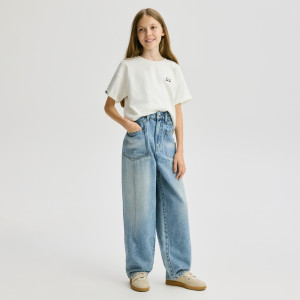 Jeansy Skater - 116 (5-6 lat) - niebieski - dziewczynki - Reserved - 828FF-55J