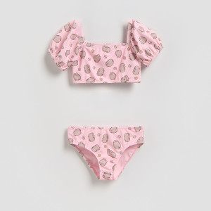 Dwuczęściowy strój kąpielowy Pusheen - 146/152 (10-11 lat) - różowy - dziewczynki - Reserved - 828IR-30X