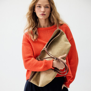 Torebka shopper z imitacji zamszu - ONE SIZE - wielobarwny - damska - Reserved - 831FC-MLC