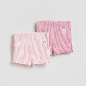 Bawełniane szorty 2 pack - 62 (1-3 m.) - wielobarwny - dziewczynki - Reserved - 832IM-MLC